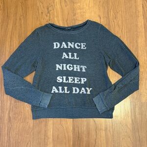 WILDFOX Jumper Pullover Crewneck Sweater Grey Dance All Day Large